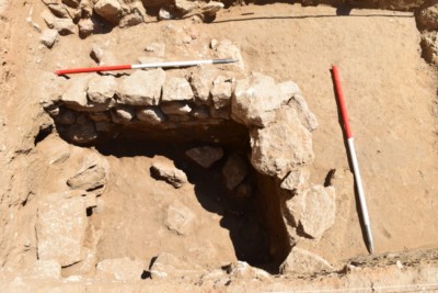 Figure 5. Operation 1, house 2, built in a rectangular plan of roughly hewn stones; painted Ionian ceramics link this structure to the early colonial phase at Sinope.